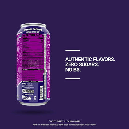 GHOST Energy Drink - 24 Pack, - Energy & Focus, No Artificial Colors - Gluten Free