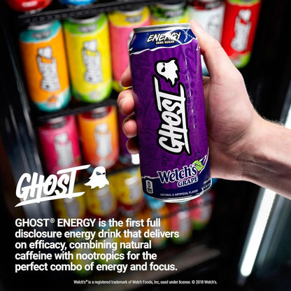 GHOST Energy Drink - 24 Pack, - Energy & Focus, No Artificial Colors - Gluten Free