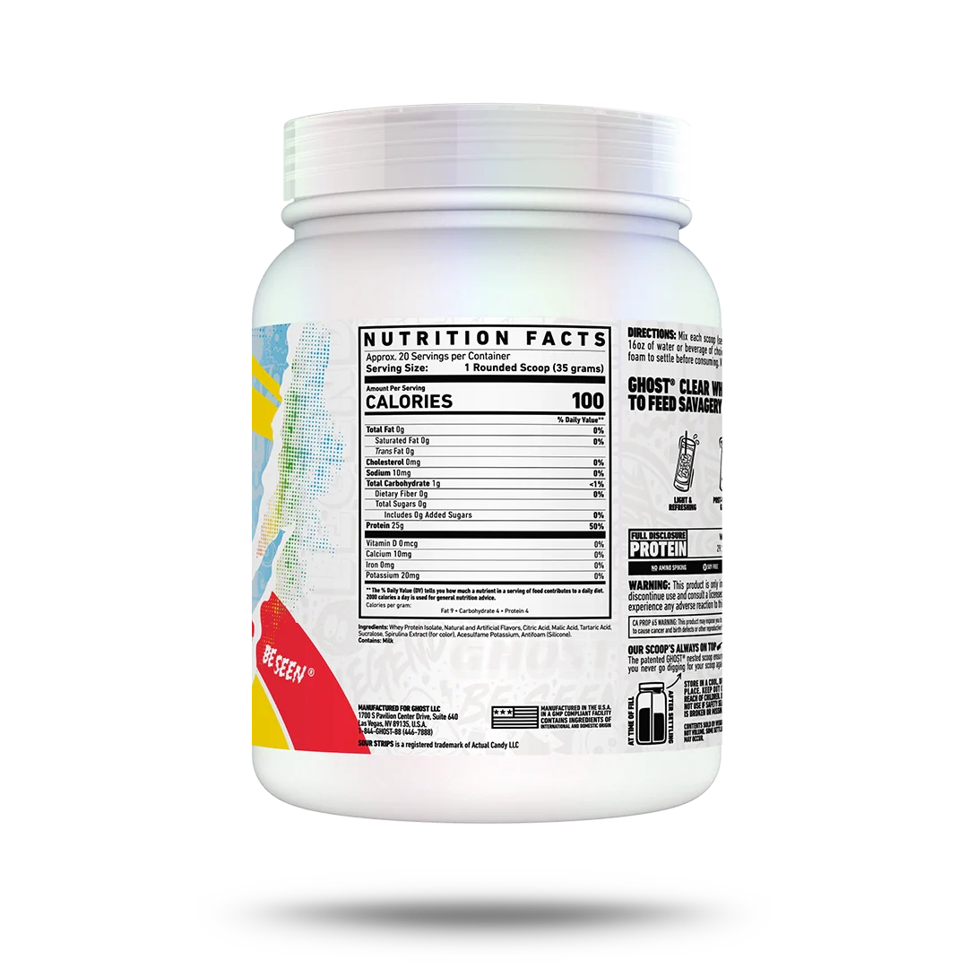 GHOST® CLEAR WHEY - SOUR STRIPS’ RAINBOW