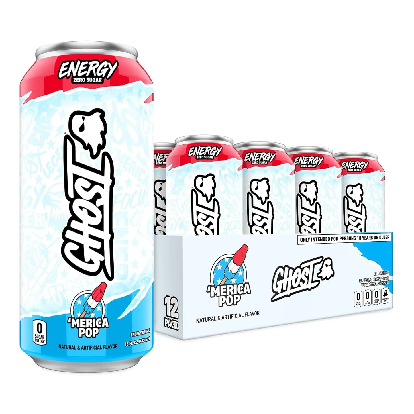 GHOST Energy Drink - 24 Pack, - Energy & Focus, No Artificial Colors - Gluten Free