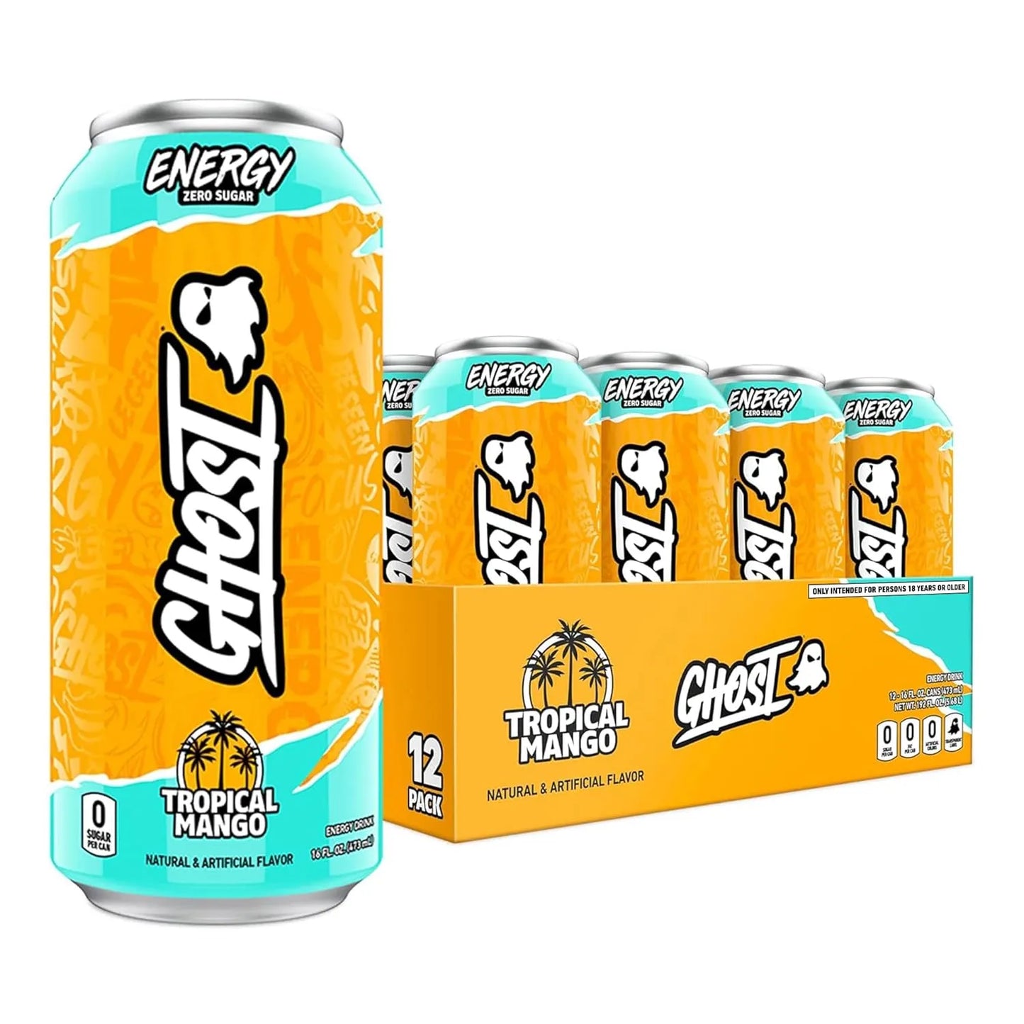 GHOST Energy Drink - 24 Pack, - Energy & Focus, No Artificial Colors - Gluten Free